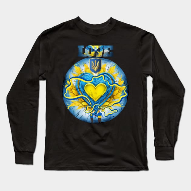 peace for ukraina Long Sleeve T-Shirt by FehuMarcinArt